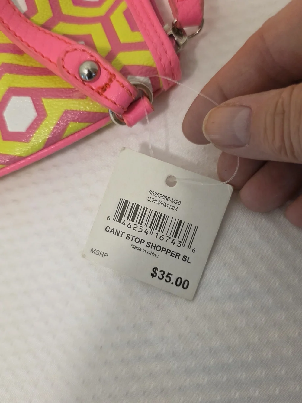 NWT Nine West Pink and Lime Geometric Large Wristlet Clutch, Ret. $35